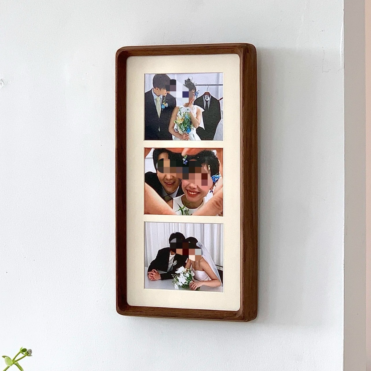 Solid wood multi-palace grid long photo frame photo wall DIY printing framed walnut high sense two-piece table