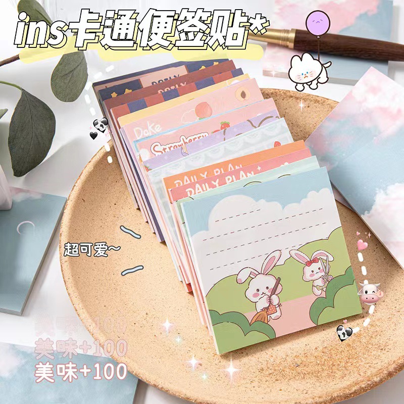 INS fresa oso nota adhesiva lindo diario notas n veces pegatinas nota Nota de nota de libro de notas de aspecto alto se puede pegar