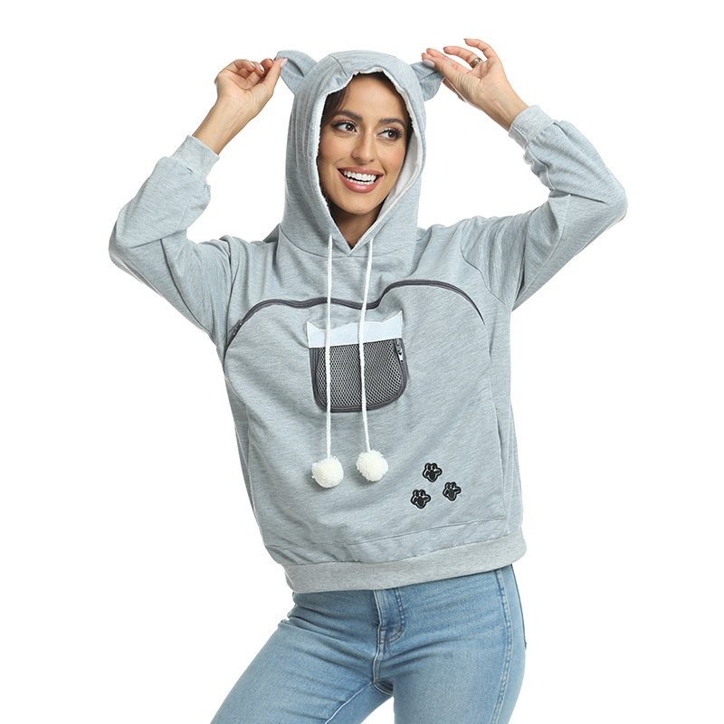 Europa y América Amazon Venta caliente primavera y verano suéter para mascotas AliExpress popular cremallera de malla Bolsillo grande suéter con capucha image 3
