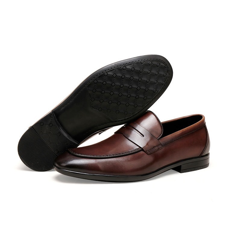Zakelijke leren schoenen met franje, Britse instappers, muziekschoenen voor heren_voghion.com