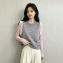 圆领蕾丝春秋季无袖坎肩