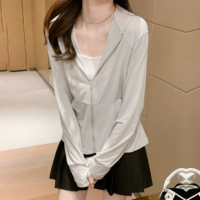 Оригинальная пряжа из ледяного шелка, магнитотерапия, солнцезащитная одежда для женщин, защита от ультрафиолета, новинка 2025 года, тонкая куртка, солнцезащитная одежда с ледяной талией, летняя одежда