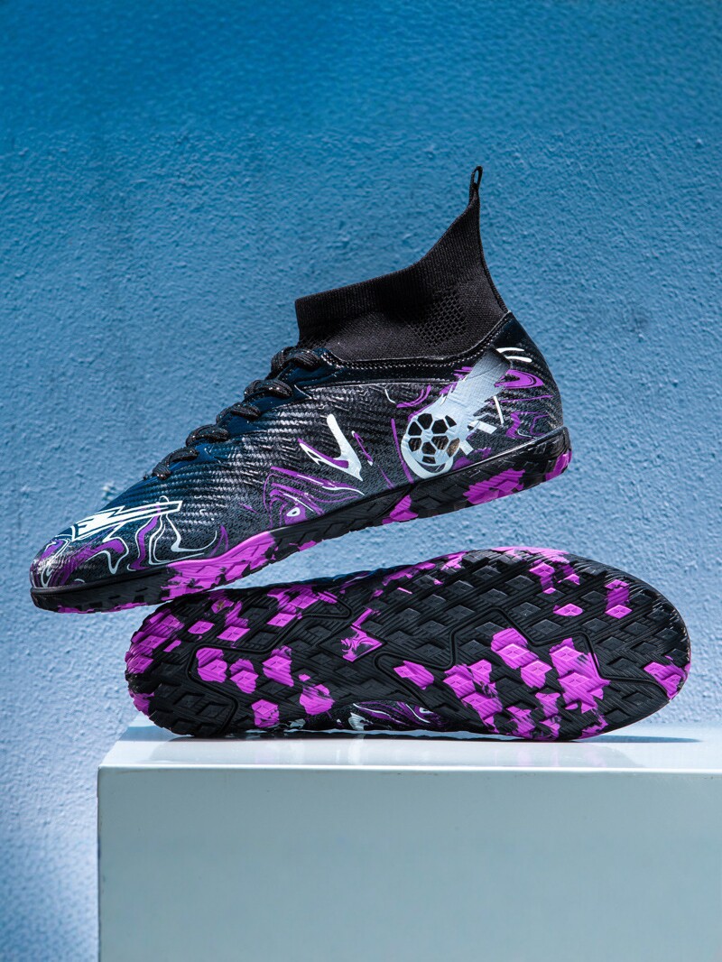 Zapatos de fútbol de clavos transfronterizos de alto impacto para niños y niñas, zapatos de entrenamiento antideslizantes transpirables para adultos, zapatos deportivos de competición de clavos largos