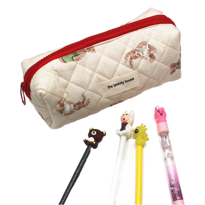 INS estilo de dibujos animados conejo flor bolsa de cosméticos bolsa de lavado de viaje portátil de gran capacidad bolsa de almacenamiento de artículos diversos conjunto de tres piezas