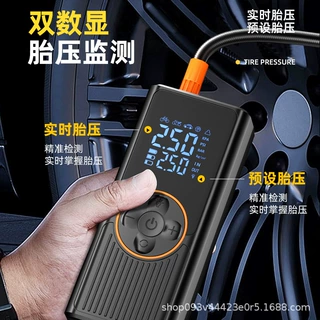 跨境车载便携式充气泵无线汽车轮胎电动大功率气泵高压户外打气筒