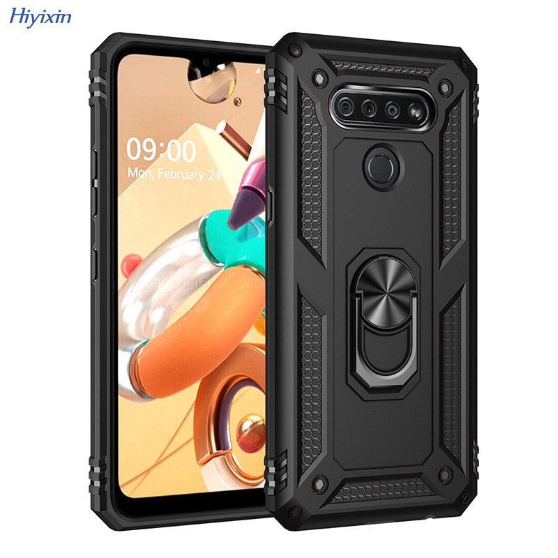 Cross-Border Applicable Lg Stylo5 Sergeant Anti-Drop Armor Phone Case K51 Car Mount Ring Holder K31 Phone Case