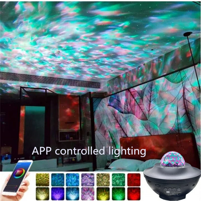 Проекционная лампа звездного неба Северное сияние Bluetooth APP налобный фонарь USB музыкальная светодиодная лазерная проекционная лампа музыка звездный свет