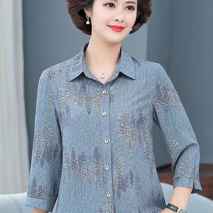 New Stylish Spring-Summer Shirts for Moms 2025, Versatile Tops for Middle-Aged and Elderly Women