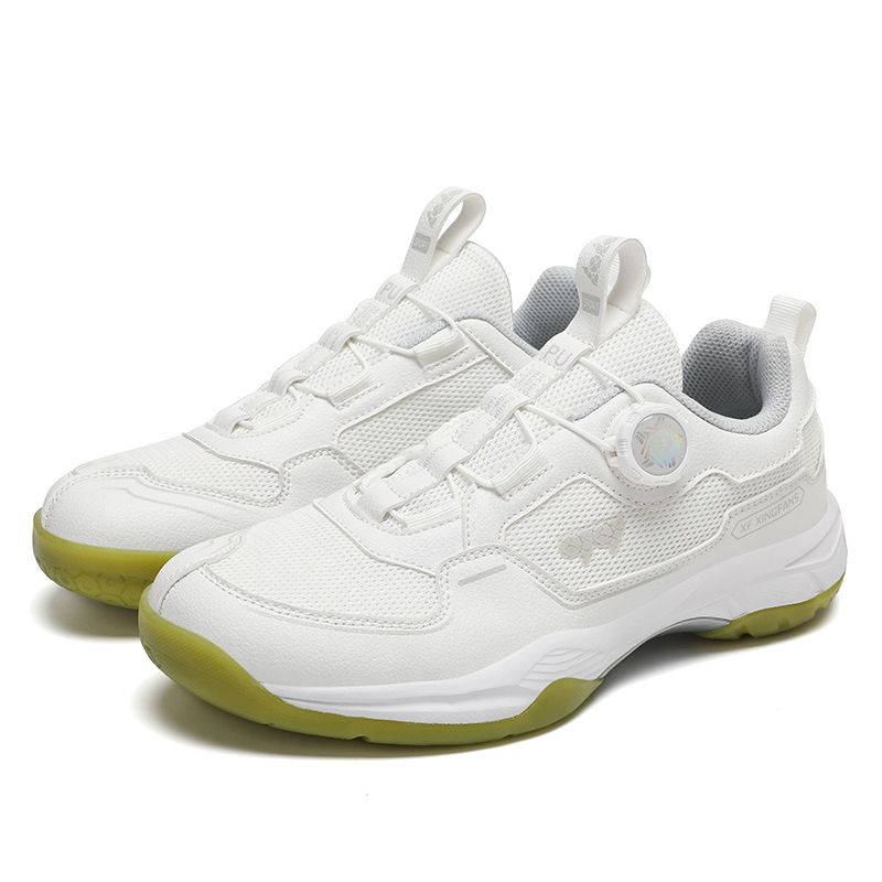 Botón giratorio sin ataduras zapatillas de bádminton antideslizantes profesionales de desgaste de tendón de torón zapatillas deportivas para hombres y mujeres