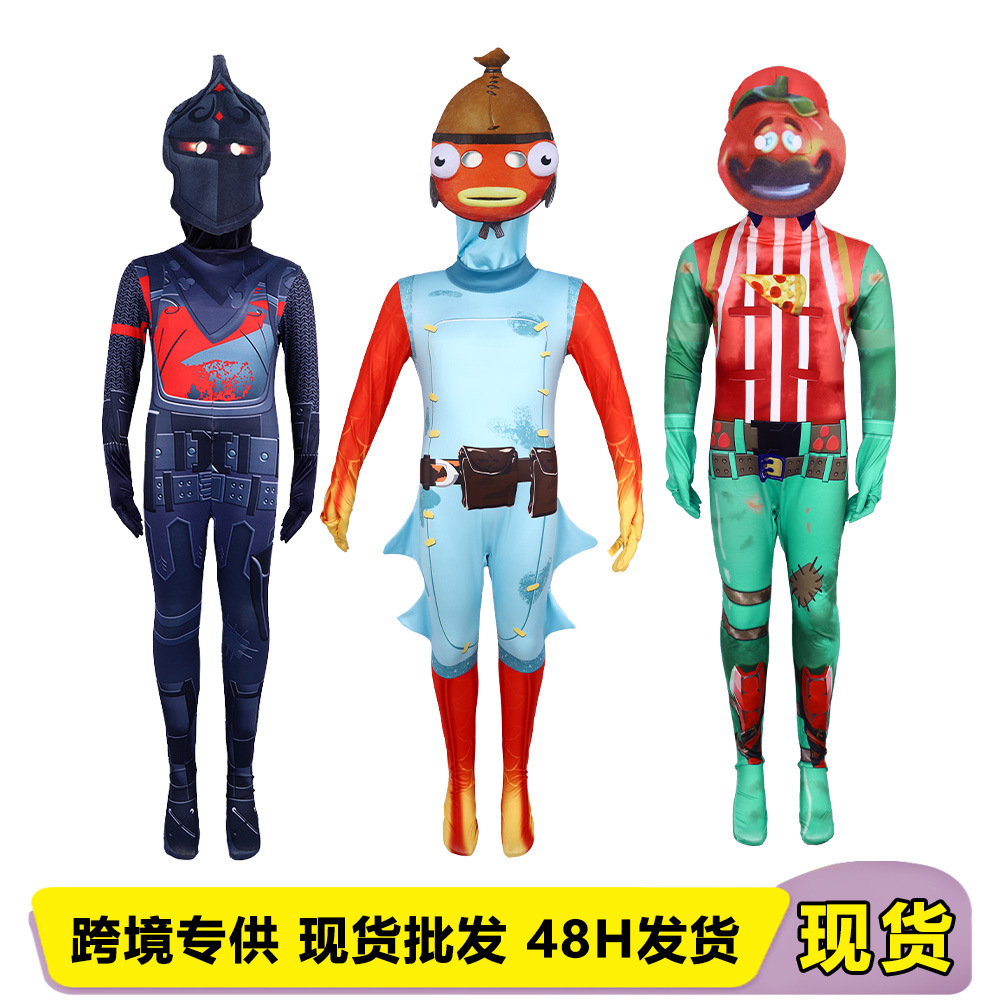 Amazon Dried Fish Cosplay Costume Tomato Head Jumpsuit Fortnite Sweet and Fresh