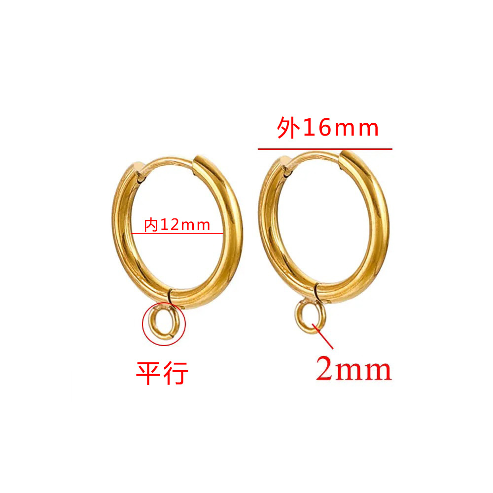 Pendientes Anillo de soldadura Accesorios de bricolaje Pendientes de bobina de viento frío Material de acero de titanio Pendientes transfronterizos de galvanoplastia en horno de oro real