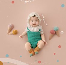 百天婴儿拍照道具宝宝照相衣服冰淇淋儿童摄影主题服装2021年新款