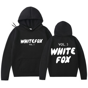 2024 Cross-border New Printed WHITEFOX Surrounding Clothing Same fleece-lined Sweater Men's and Women's Hoodie Jacket