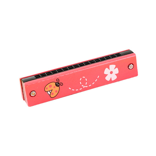 Beginner wooden painted harmonica children's 16-hole wind instrument early education enlightenment kindergarten toy award wholesale