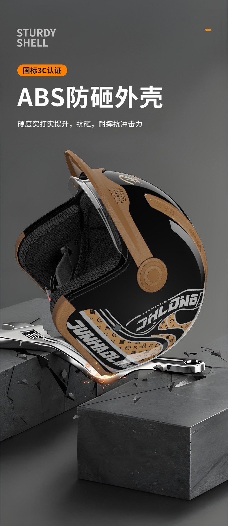 Junhaolong National Standard Certified Electric Motorcycle Helmet for Men and Women, Suitable for All Seasons, Winter Anti-Fog and Warm Neck Scarf Style