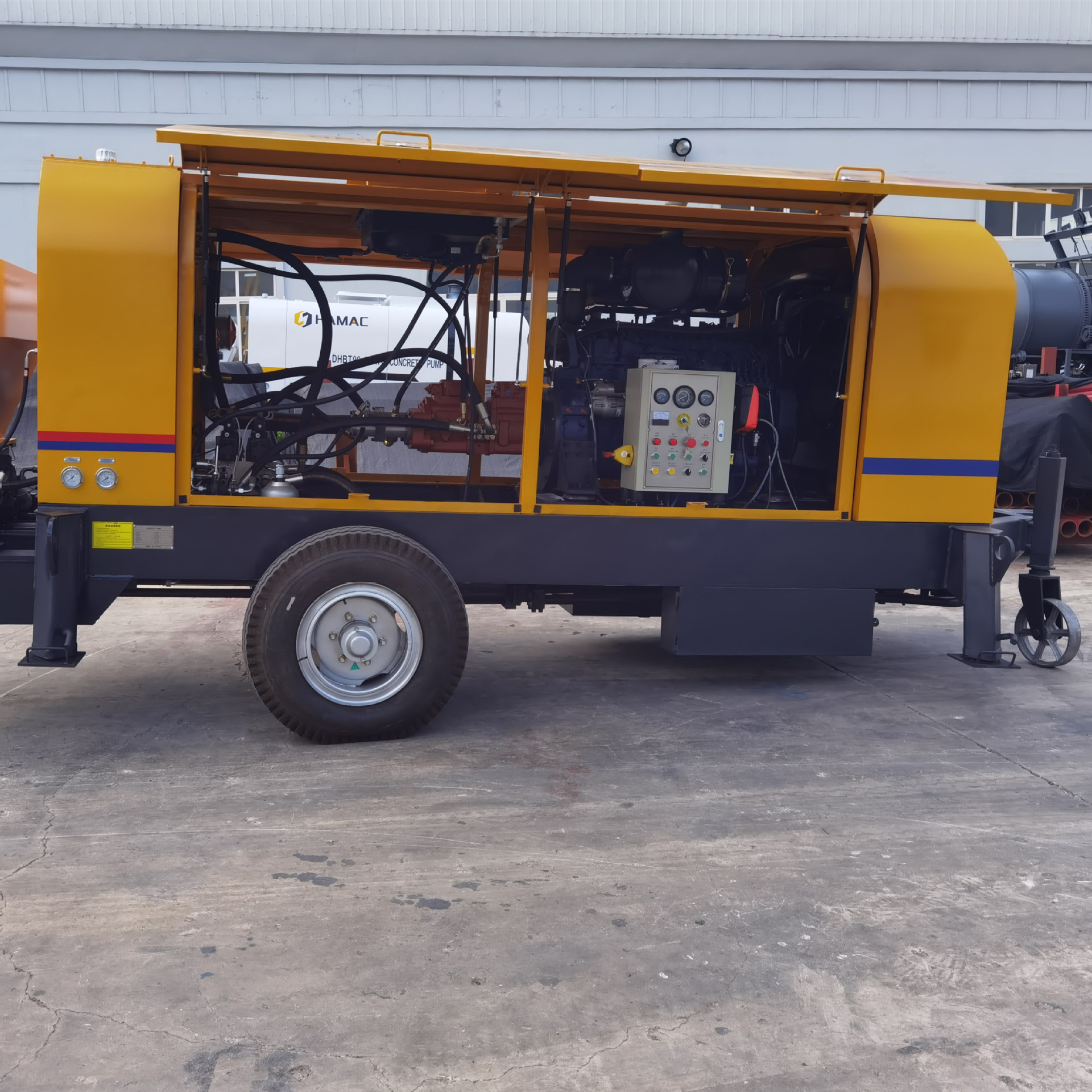 80混泥土地泵 混凝土拖泵 柴油机地泵 80柴油发动机泵机 80大地泵