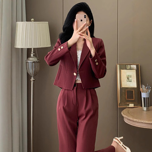 Short Small Suit Jacket Women's Small 2024 New Spring and Autumn High-end Sense Casual Suit suit High-end Sense
