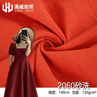 20*60砂洗绉布 仿麻纯棉洗水平纹 童装汉服衬衫上衣连衣裙面料