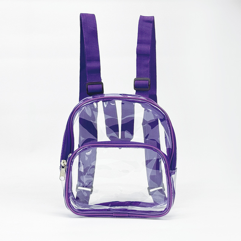 Transfronterizo nuevo estilo PVC mochila escolar transparente deportes al aire libre sellado bolsa transparente impermeable mini bolsa de almacenamiento de viaje