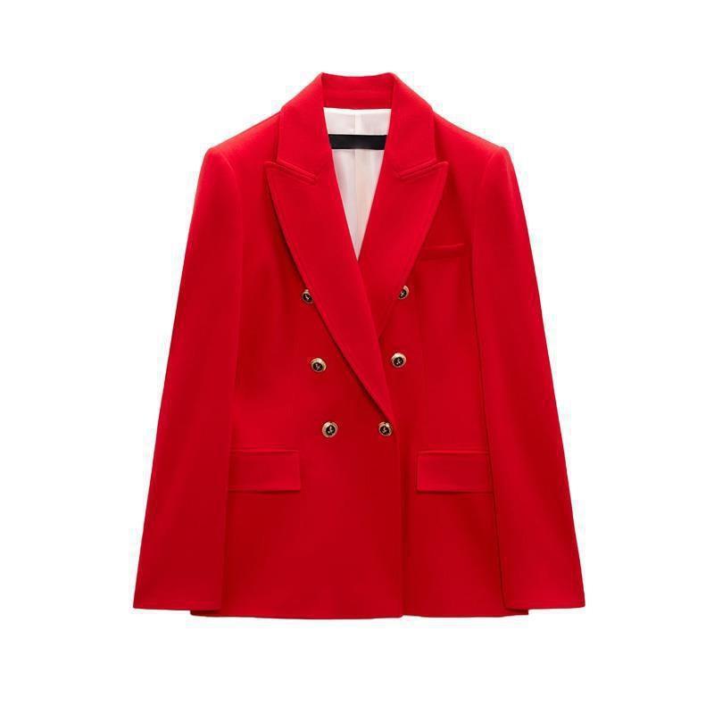 TAOP & Spring New Long Sleeve Lapel Joker Casual Top Double Break Slim Suit Jacket Women's 2210646