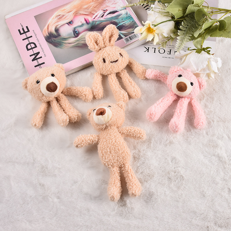 韩版少女心可爱毛绒小兔子配件 个性分体小熊扎马尾发饰厂家批发