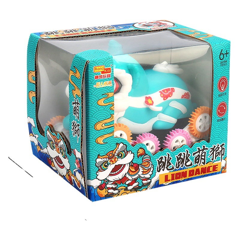 Tiktok la misma marea nacional eléctrica León Flip coche luz música tigre león Flip Car puesto de juguete para niños