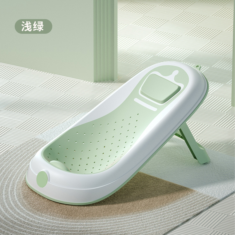 Soporte de baño de corona, baño de bebé, soporte de baño de temperatura para bebé, cama de baño de goma blanda plegable, bolsillo de red para recién nacidos