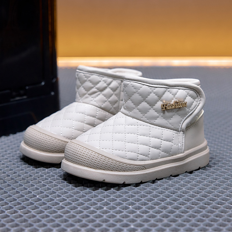 Botas de nieve para niños y niñas botas de algodón impermeables 2026 invierno nuevo terciero calentamiento suave antideslizante zapatos para niños