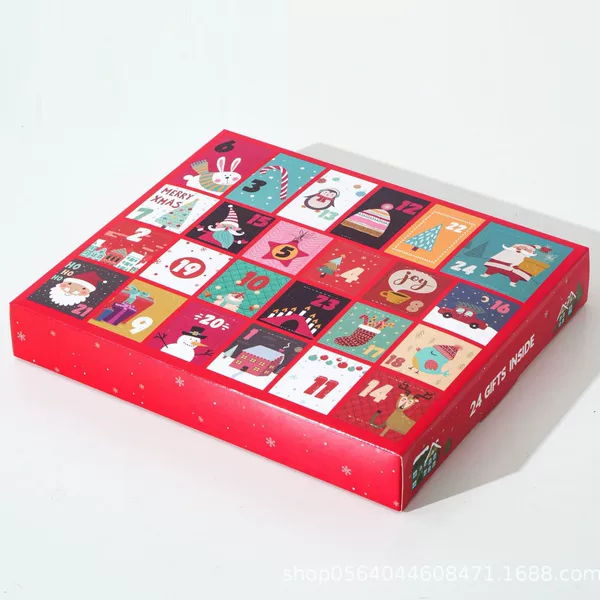 Surprise Blind Box Poke Poke Custom Flip-Top Christmas Calendar Box Advent Toy Box Countdown 24 Days Color Box