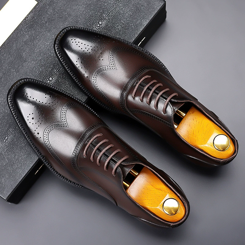 Мужские деловые кожаные туфли из натуральной кожи
