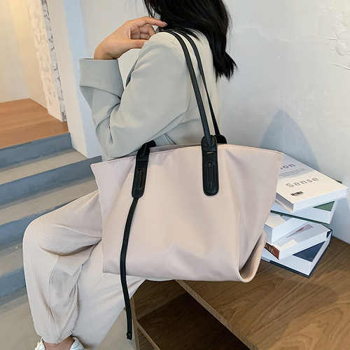 Internet-famous retro large-capacity Oxford cloth women's bag  new Korean-style trendy fashionable textured tote bag