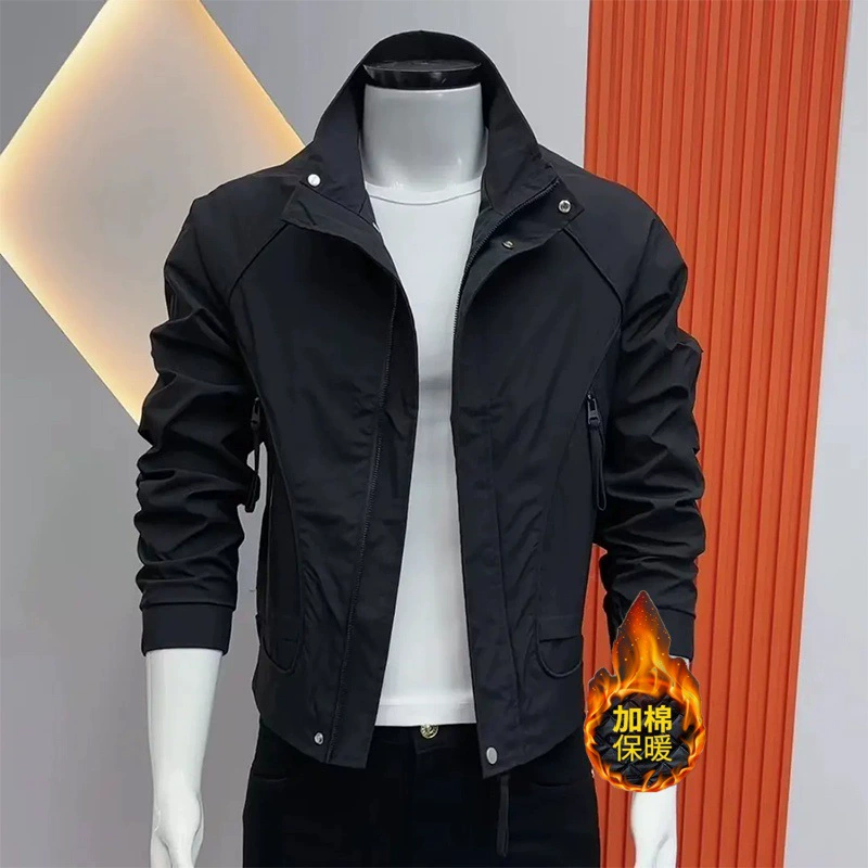 Мужская куртка куртка весна и осень новая мода корейская версия тонкого воротника с вертикальным вырезом
