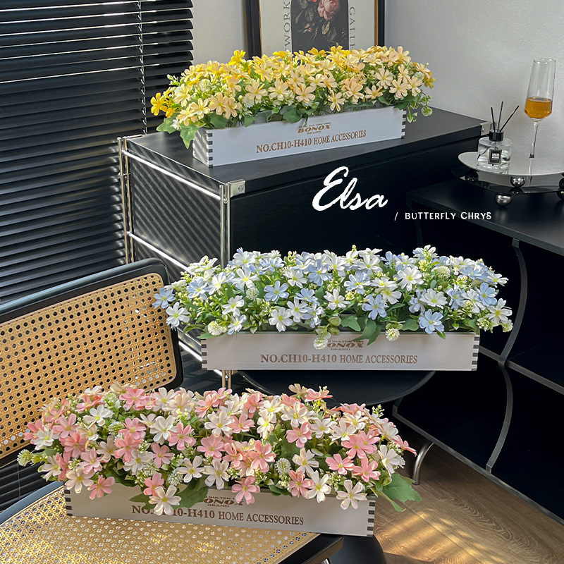 単枝5叉エルザバタフライ菊造花シルクフラワープラスチックフラワーホームデコレーションフラワーアレンジメント装飾花クロスボーダー|undefined