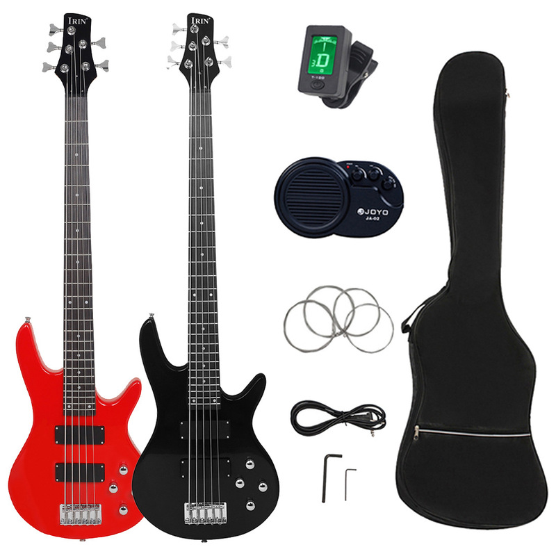 High-grade five-string electric bass suit 24-pin electric bass beginners performance 5-string bass with audio