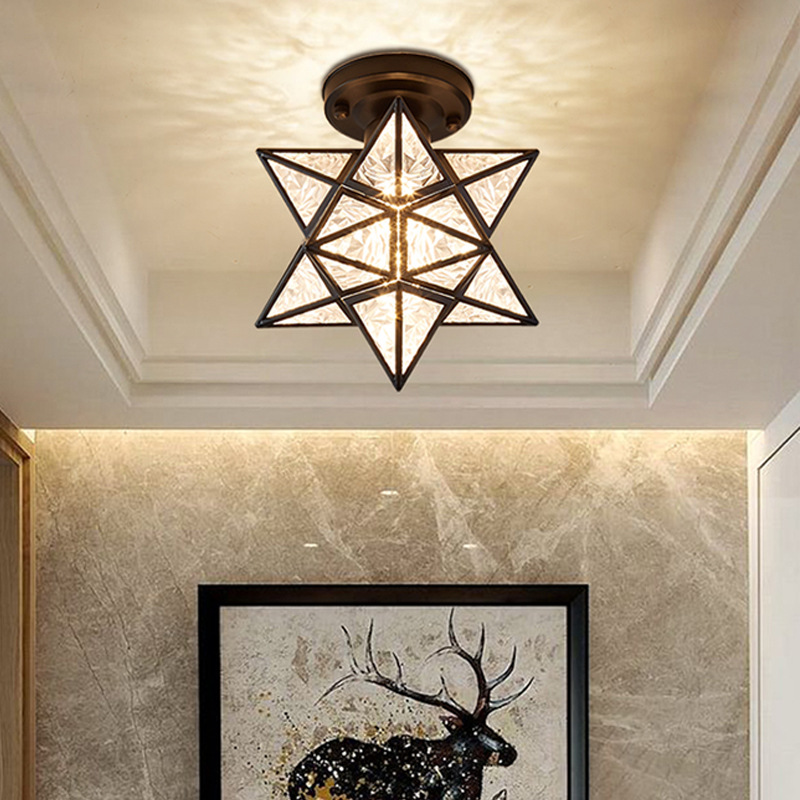 Lámpara de pasillo lámpara de pasillo balcón entrada hogar creativo Luz de lujo moderno simple cristal nórdico dormitorio lámpara de techo