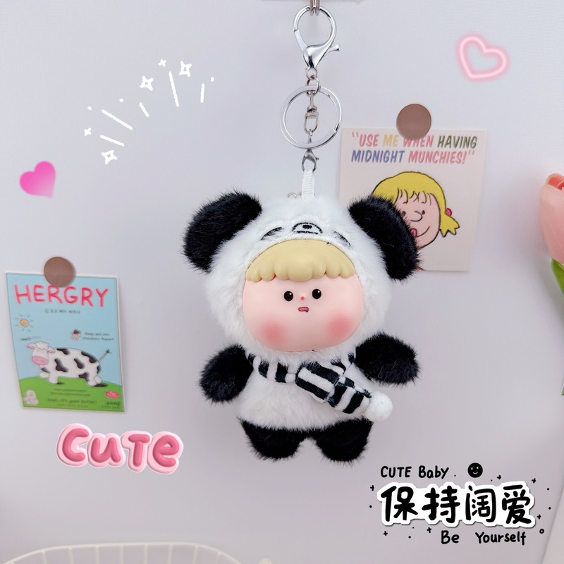 ビニールフルーツカイザイ愛らしいペットキーホルダーペンダントクリエイティブぬいぐるみ DUDU 動物園シリーズ人形スクールバッグペンダント|undefined