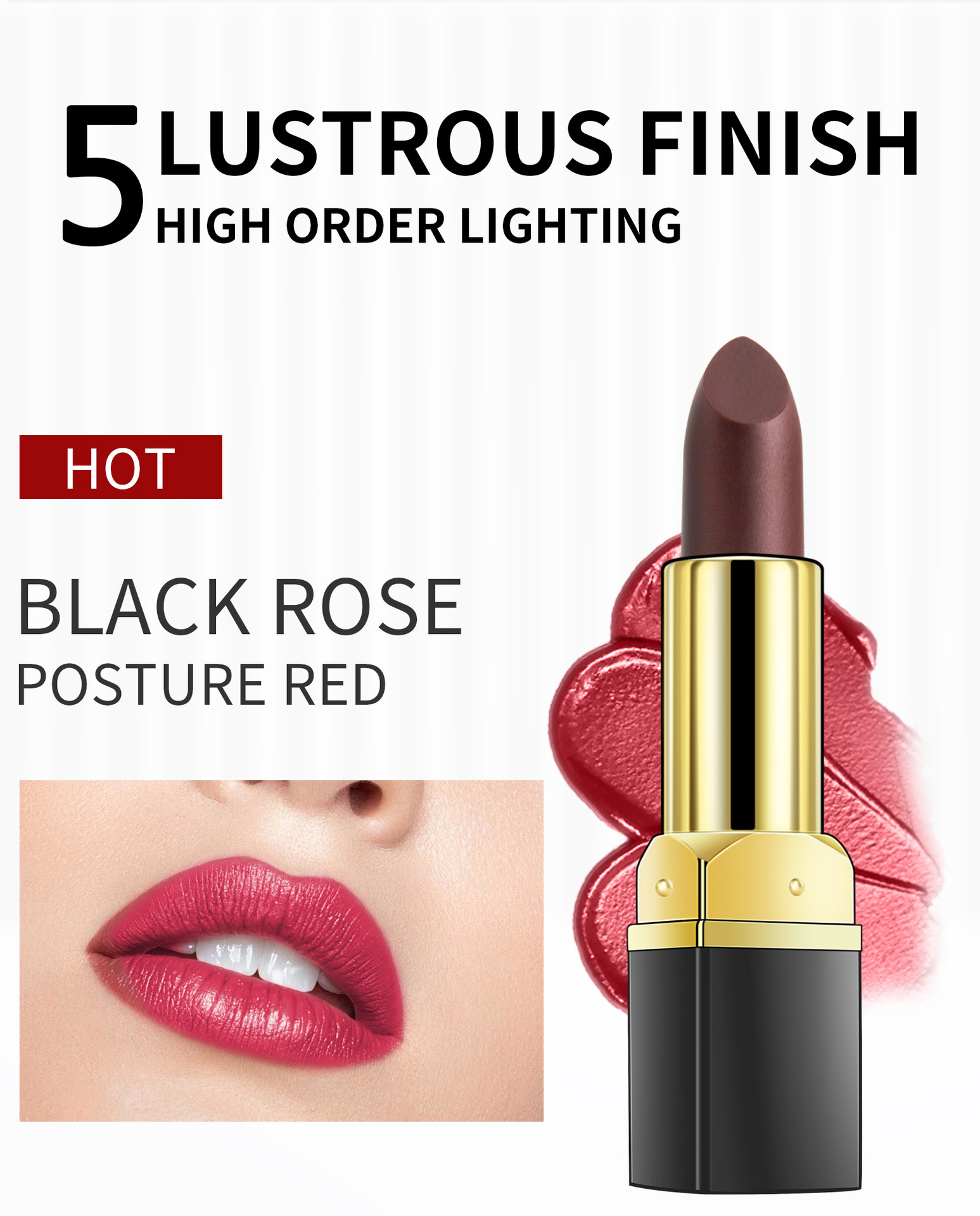 YANQINA Yanqina Black Rose Lipstick, a temperature-sensitive gradient lipstick that maintains makeup and color, is moisturizing and color-changing undefined
