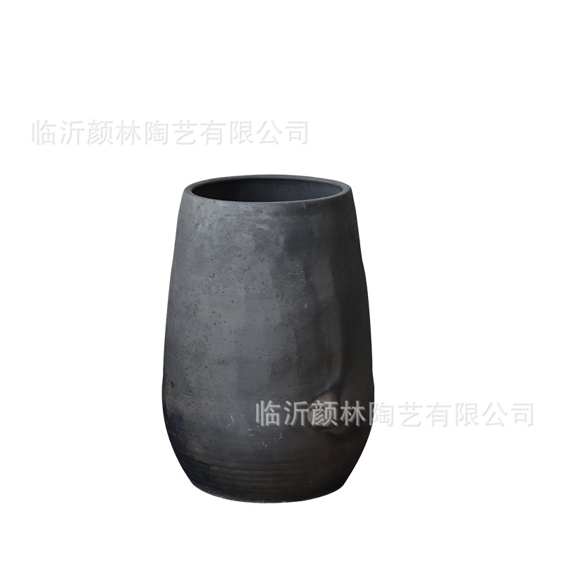 Tanque de cerámica negra calligrafia retrógrada pintura de cerámica jardín paisajismo jardín cerámica hecha a mano gran decoración de vivienda ventilada