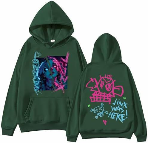 Arcane-Jinx Hoodie con Pockets, Men'S And Women