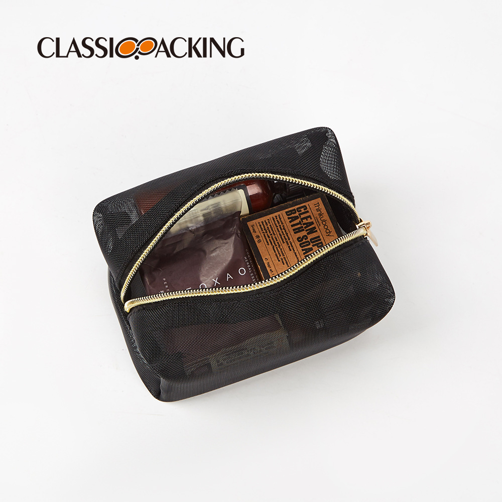 Bolsa de cosméticos simple y de gran capacidad 2025 nueva bolsa de lavado de alto valor bolsa de almacenamiento transparente de malla portátil juego de cuatro piezas