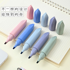 大容量熒光筆高顏值莫奈色超軟頭手賬筆套裝學生塗鴉劃重點標記筆