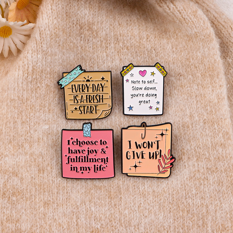 Colorful Sticky Notes with Inspirational Quotes, Brooches, Badges, Clothing and Backpack Decorations, Cross-Border Trade Accessories, in Stock for Graduation Season Colorful Sticky Notes with Inspirational Quotes, Brooches, Badges, Clothing and Backpack Decorations, Cross-Border Trade Accessories, in Stock for Graduation Season
