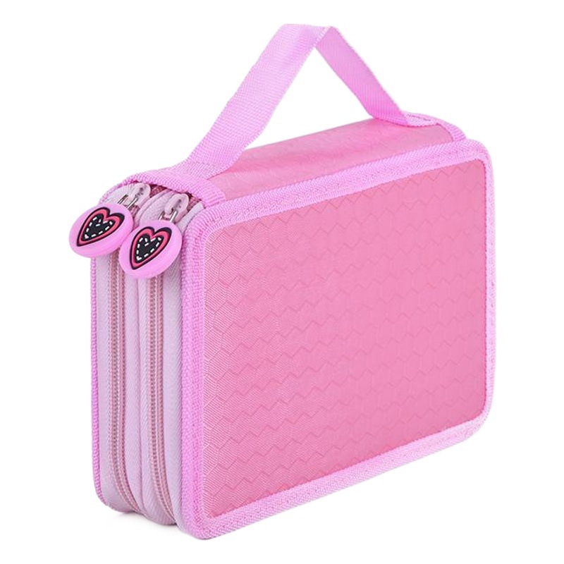 Estuche Profesional para Lápices de Colores de Dos Capas, Color Sólido, Diseño de Jardín Secreto, Estuche Cuadrado para Lápices de Colores, Bolsa de Papelería con 35 Compartimentos