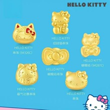 999足金包银首饰KT猫蝴蝶结千万两福气猫diy手绳转运珠hellokitty
