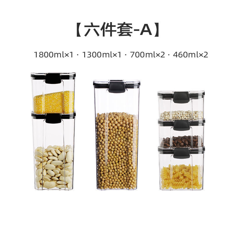 Tanque de sellado de cocina granos almacenamiento de granos tanque de plástico transparente caja de té snack tanque de almacenamiento de productos secos