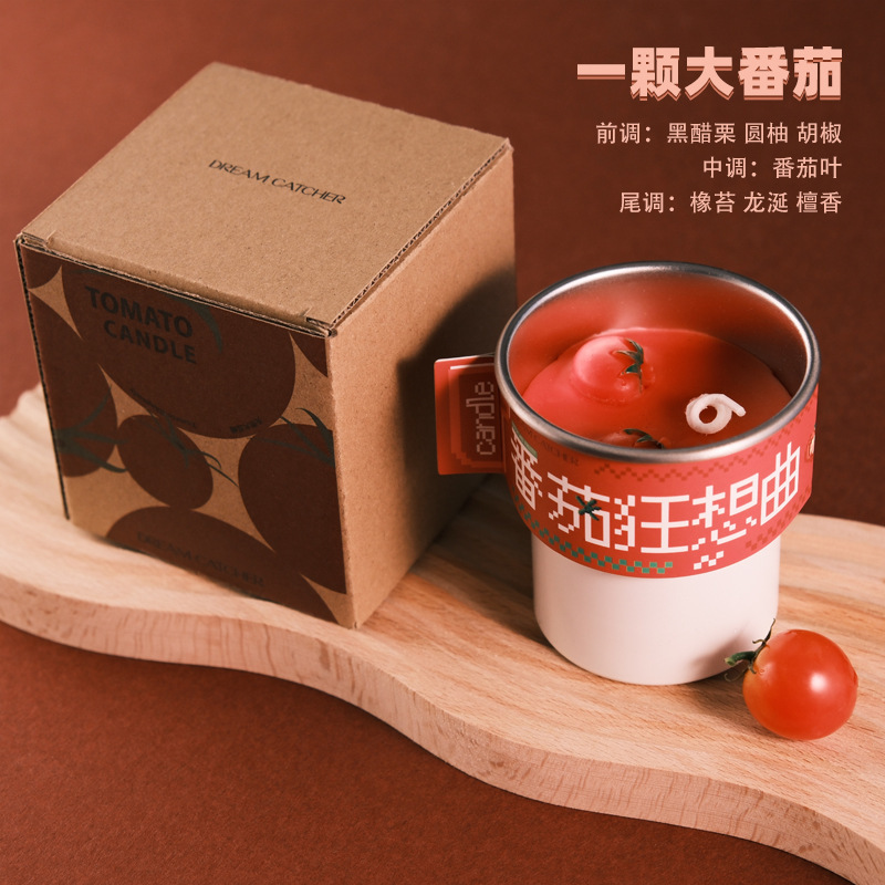 ワイルドトマトの葉の香りのキャンドルハイエンドニッチ屋内長期的な装飾品誕生日ギフトギフトボックスクリエイティブキャンドルカップ|undefined