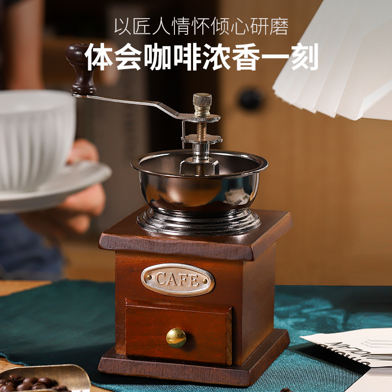 New Hand-Cranked Coffee Grinder, Retro-Style Coffee Grinder, Mini Bean Grinder, Cross-Border Hot Sale