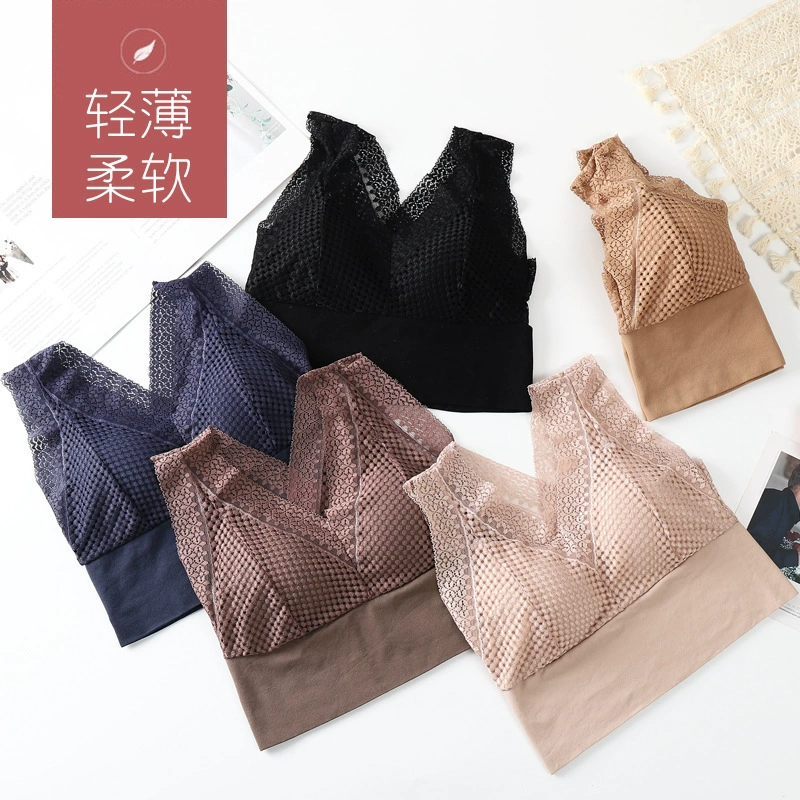Красивый жилет на бретелях в Корейском стиле, нижнее белье, женский кружевной пуш-ап без стальных колец, топ-трубка, универсальная накидка на грудь