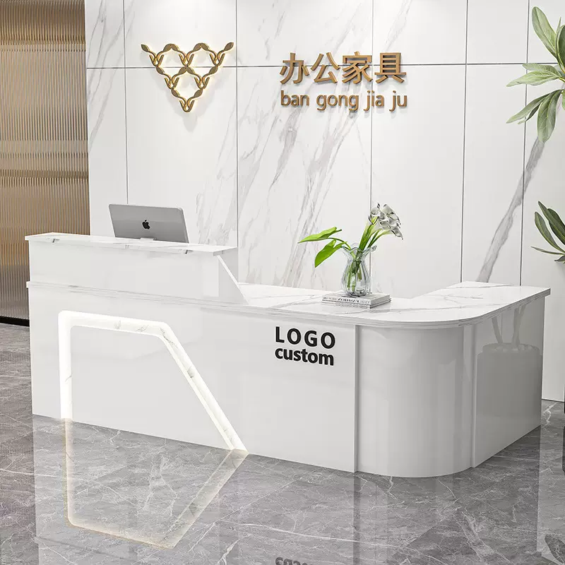 前台桌接待台吧台收银台服务台柜台圆弧店铺小型水果店超市美容院
