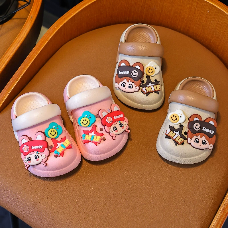 EVA Баотоу Детская пещерная обувь для мальчиков Девочка Лето 2025 Новый нескользящая ванная комната Детские холодные тапочки
